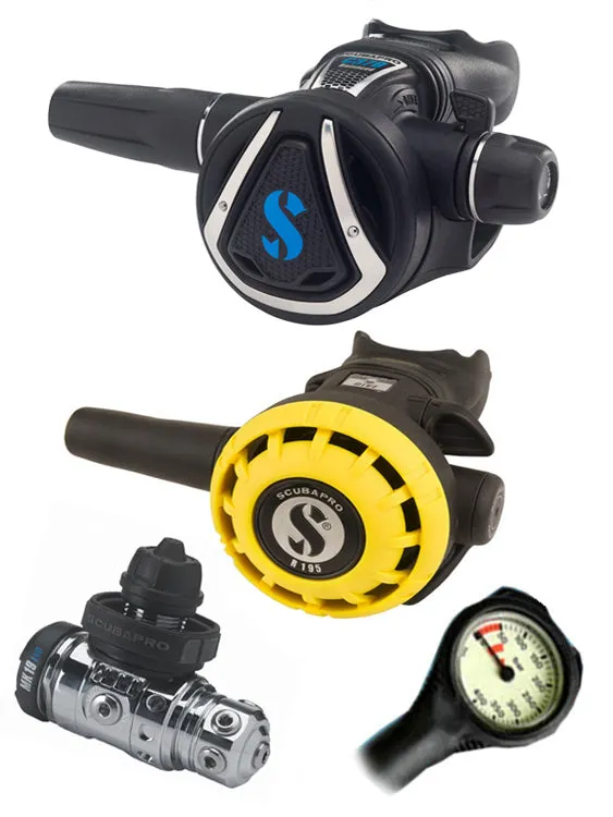 Scubapro Regulator Set: MK19 Evo (DIN or Yoke) / C370 / R-Series Octopus & Free Termo Gauge