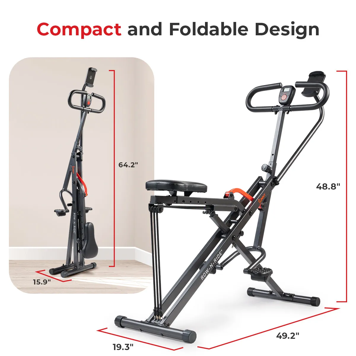 Smart Upright Row-N-Ride® Squat Assist Trainer Machine for Abs and Glute Workout