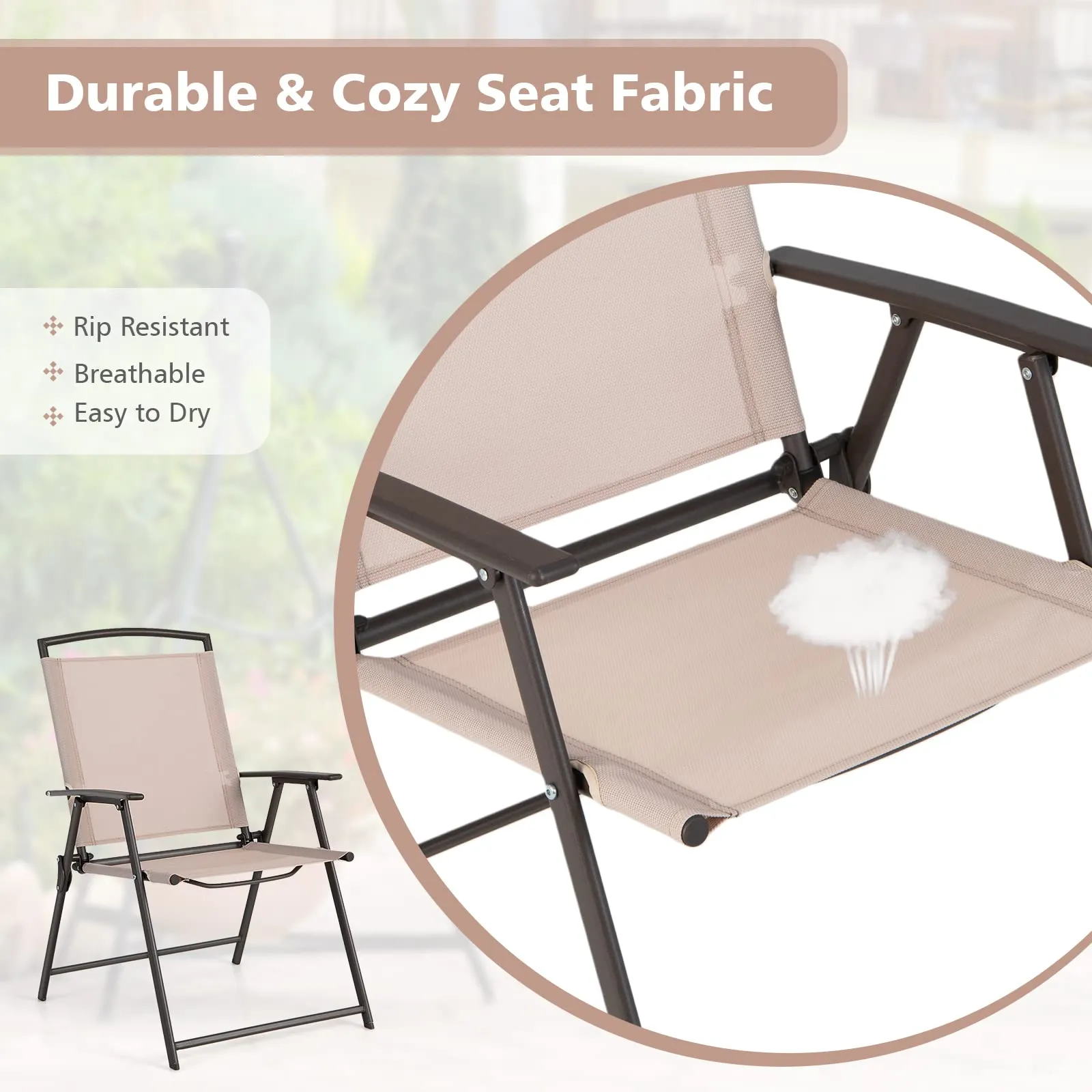 Tangkula 2 Piece Patio Folding Chairs