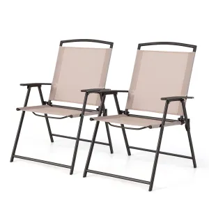 Tangkula 2 Piece Patio Folding Chairs