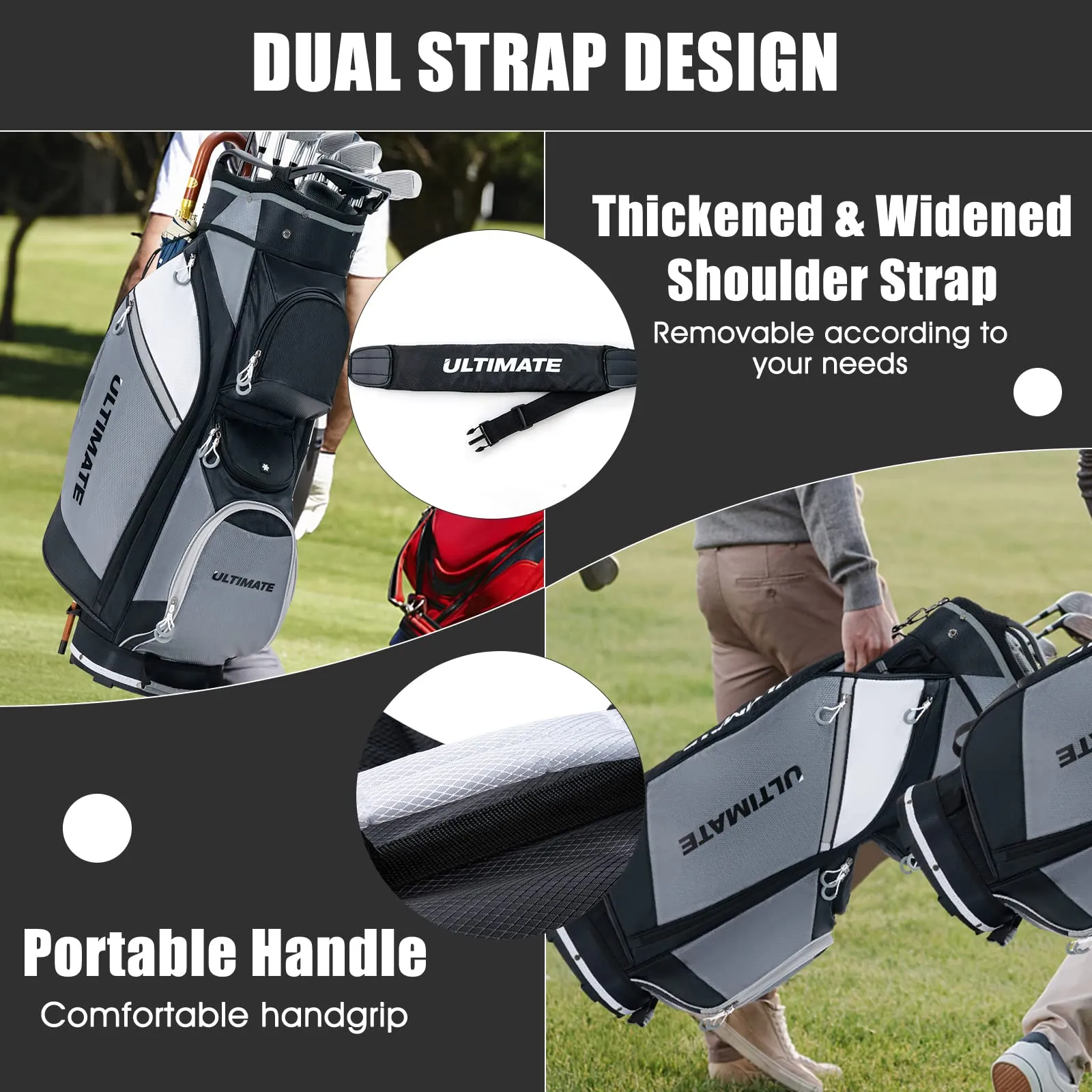 Tangkula Golf Cart Bag, Lightweight Golf Club Bag