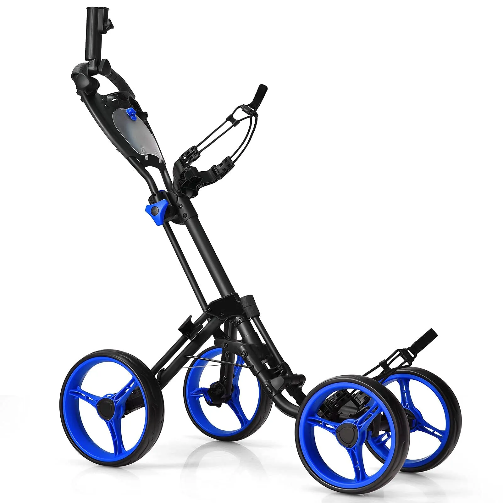 Tangkula Golf Push Pull Cart, Lightweight Aluminum Collapsible Golf Push Cart with 4 Wheels