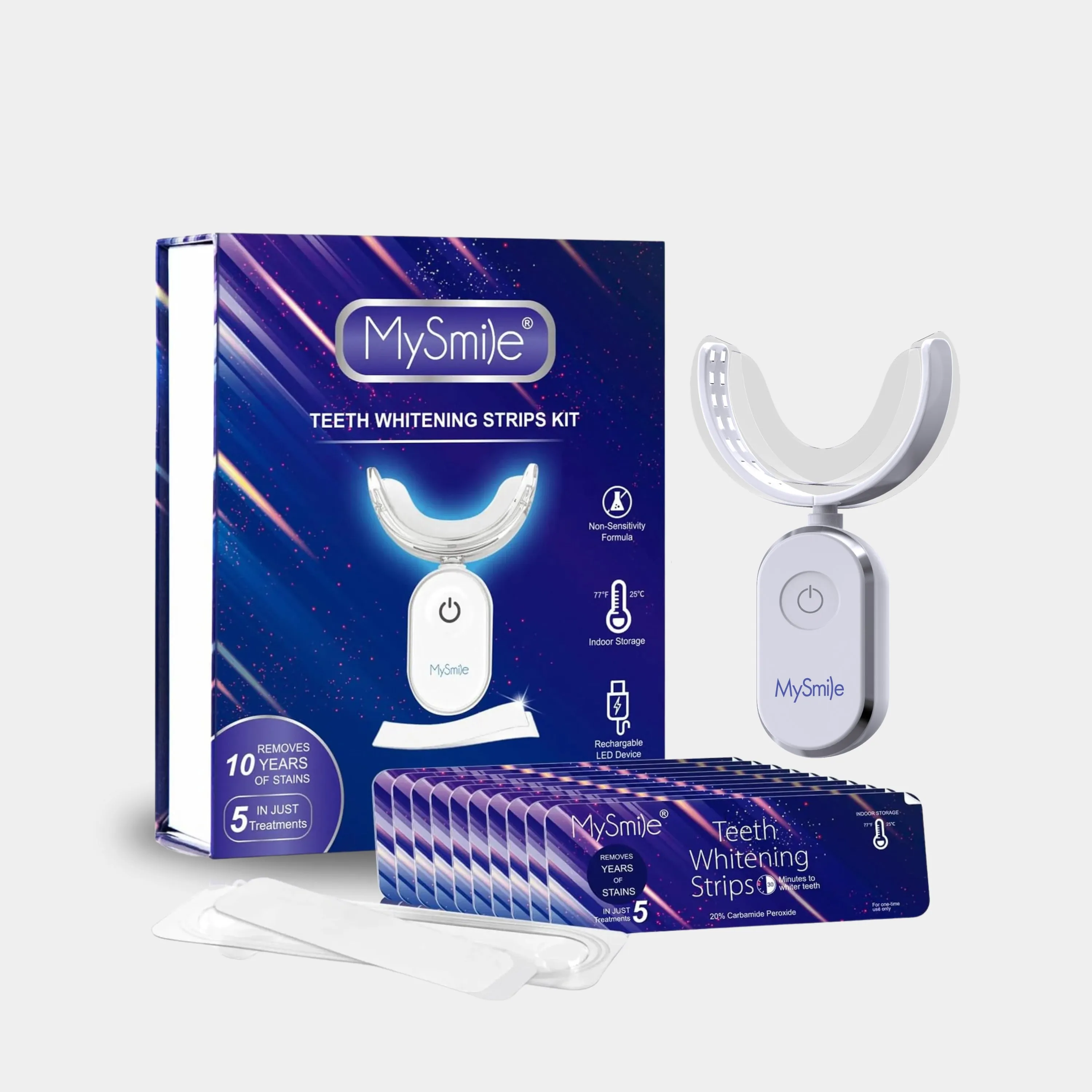 Teeth Whitening Strips with LED Light Kit