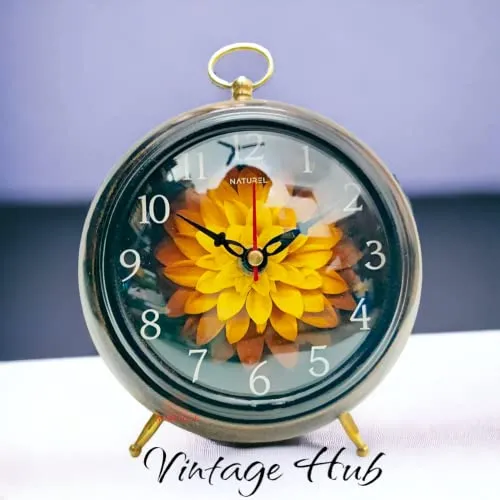 The Antique's Lab Handcrafted Wooden Table Clock 6 inch - Perfect for Home Decor, Office Desk, Study Table - Elegant Showpiece, Decorative Accent, and Thoughtful Gift Idea