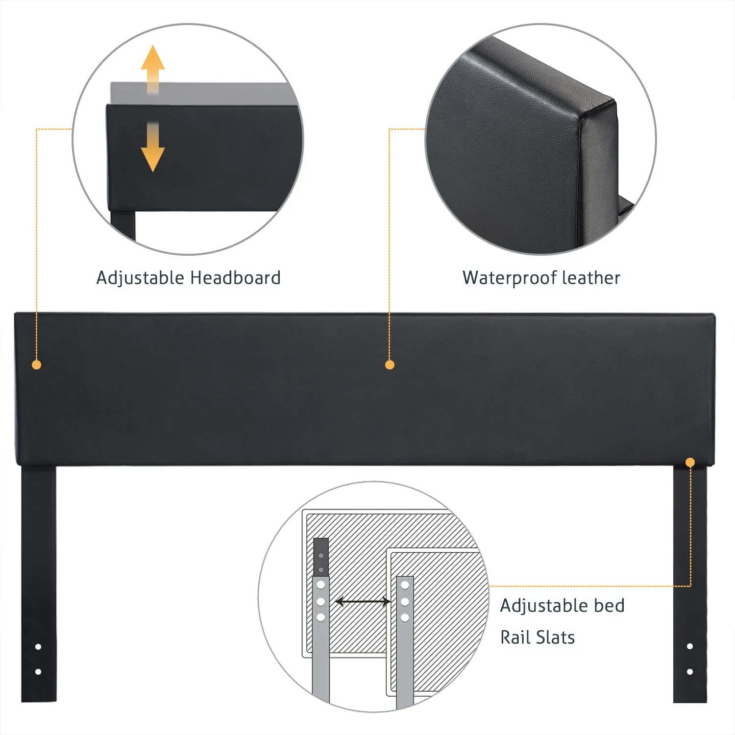 Upholstered Bed Frame with Adjustable Headboard