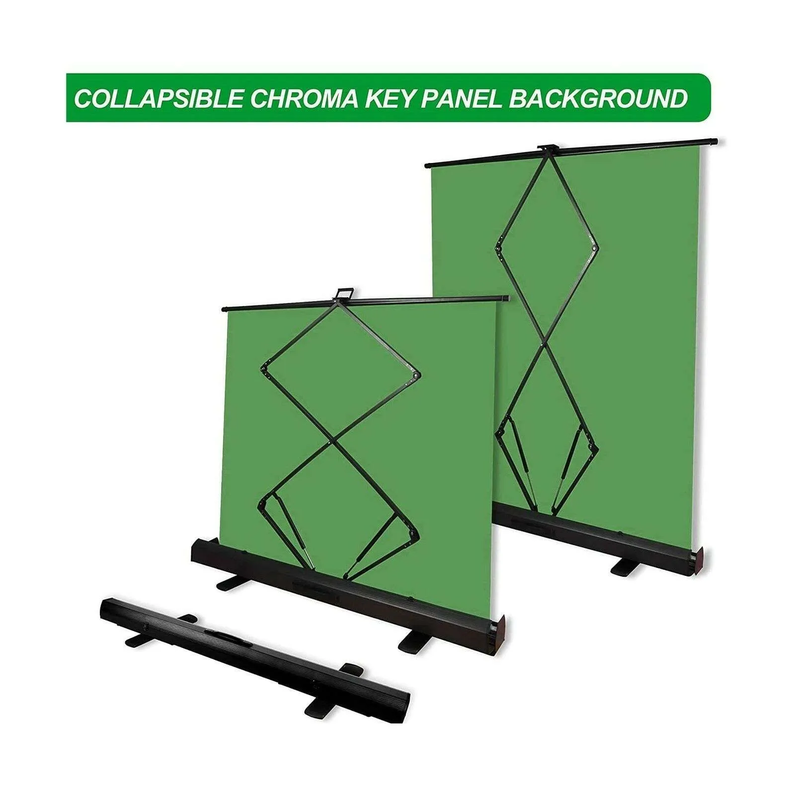 Upmost Office Portable Pull-Up 92"x77" & 60"x72" Green Screen Chroma Key Panel Backdrop