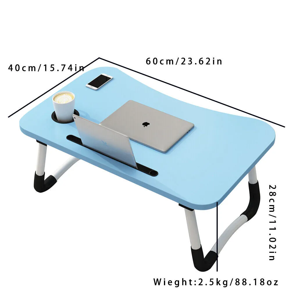 US 1-2 Pcs Portable Adjustable Laptop Desk Foldable Study Bed Table Stand