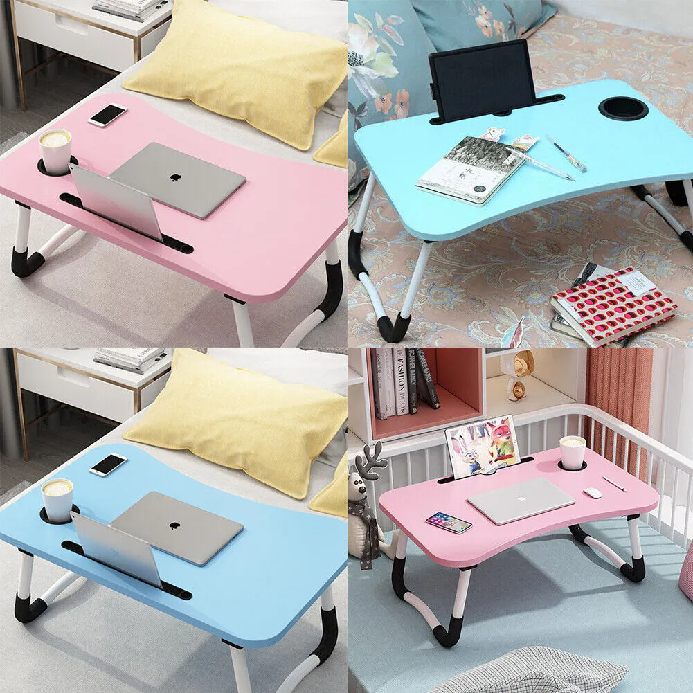 US 1-2 Pcs Portable Adjustable Laptop Desk Foldable Study Bed Table Stand