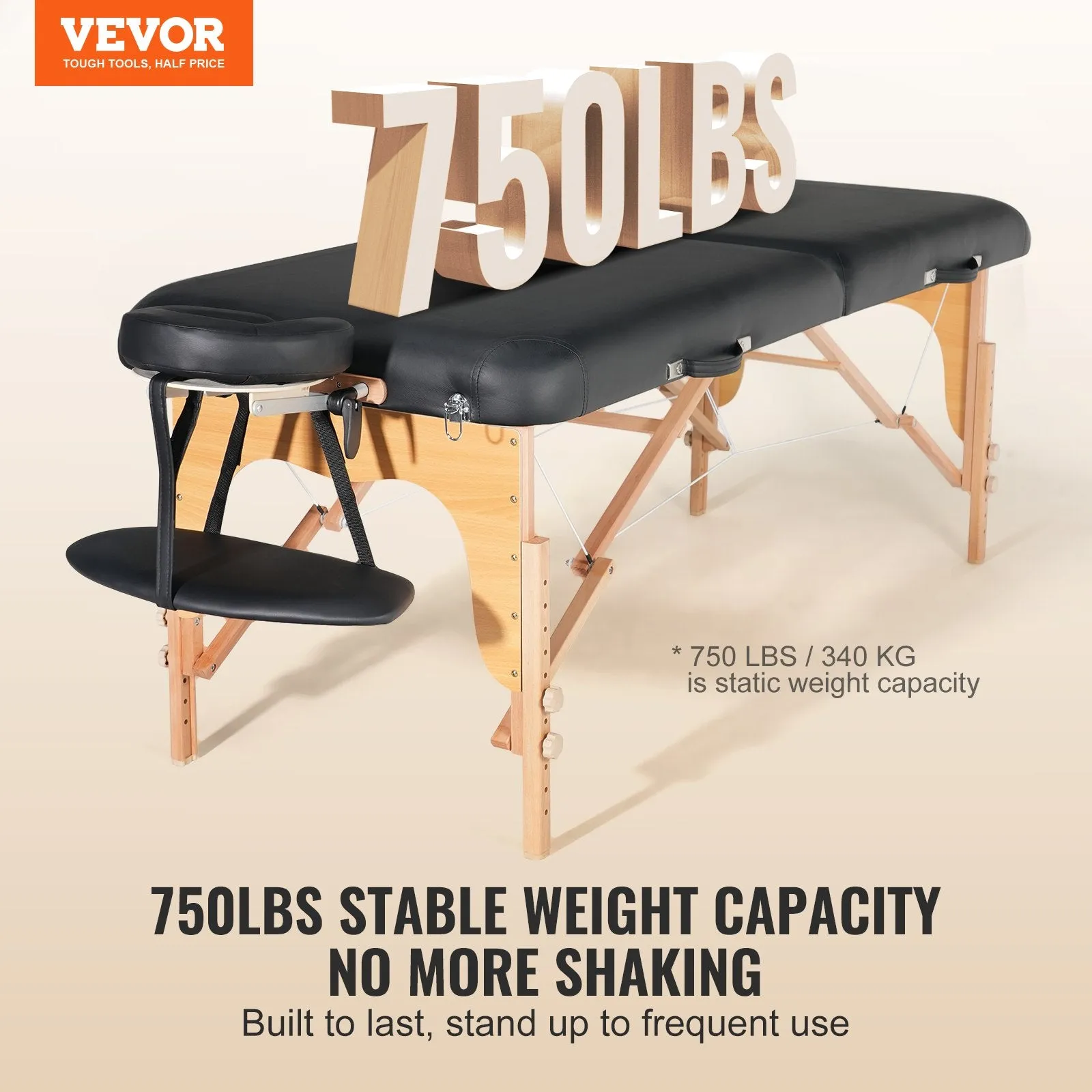 Vevor Professional Massage Table 30" Wide Folding 8-Level Height Adjustable with Headrest New