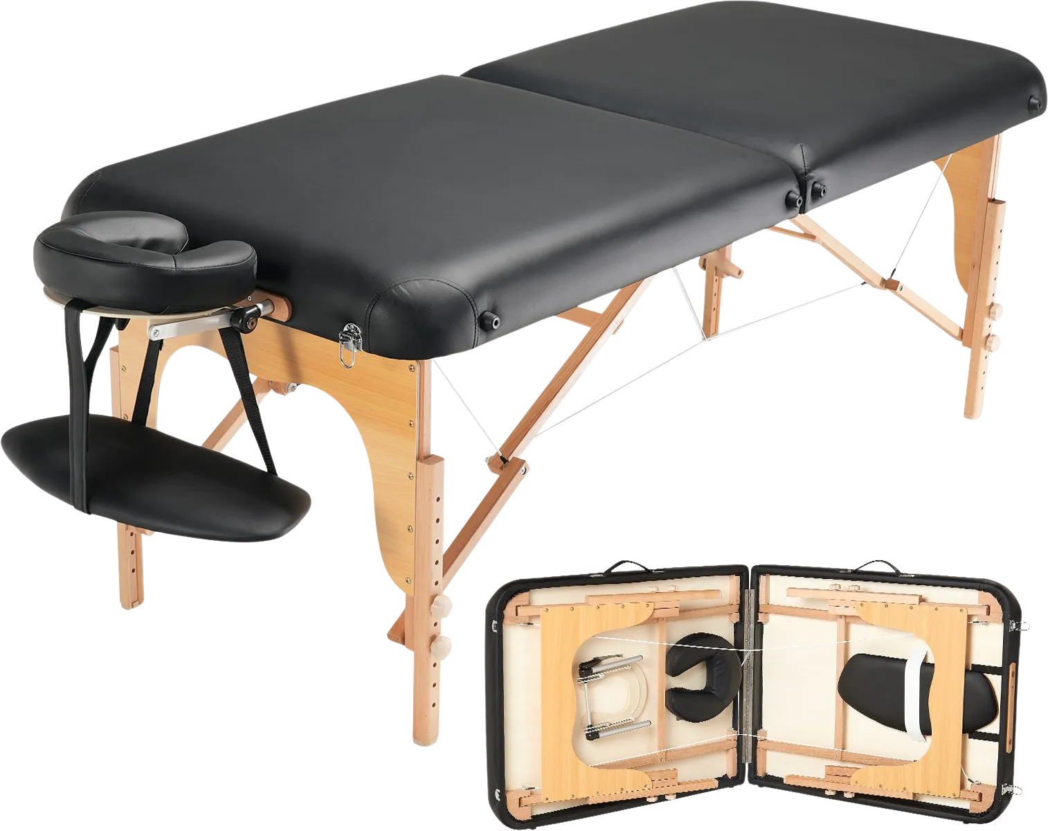 Vevor Professional Massage Table 30" Wide Folding 8-Level Height Adjustable with Headrest New