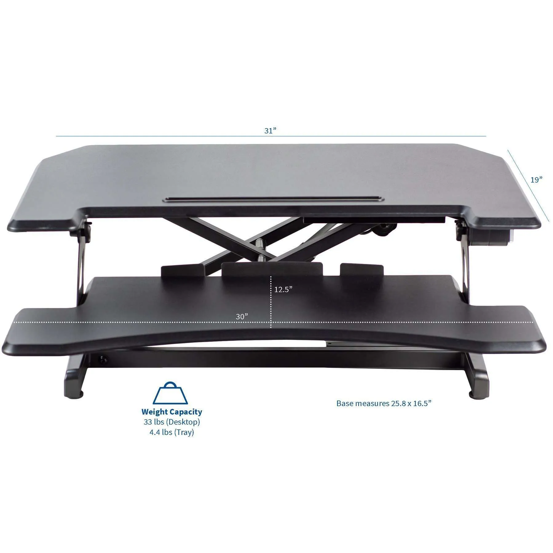 VIVO Black  31" Electric Height-Adjustable Standing Desk Converter, DESK-V000ME