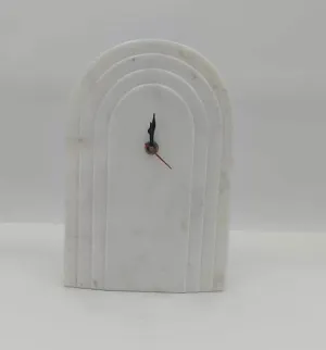 White Marble Table Clock, 22 x 10 cm