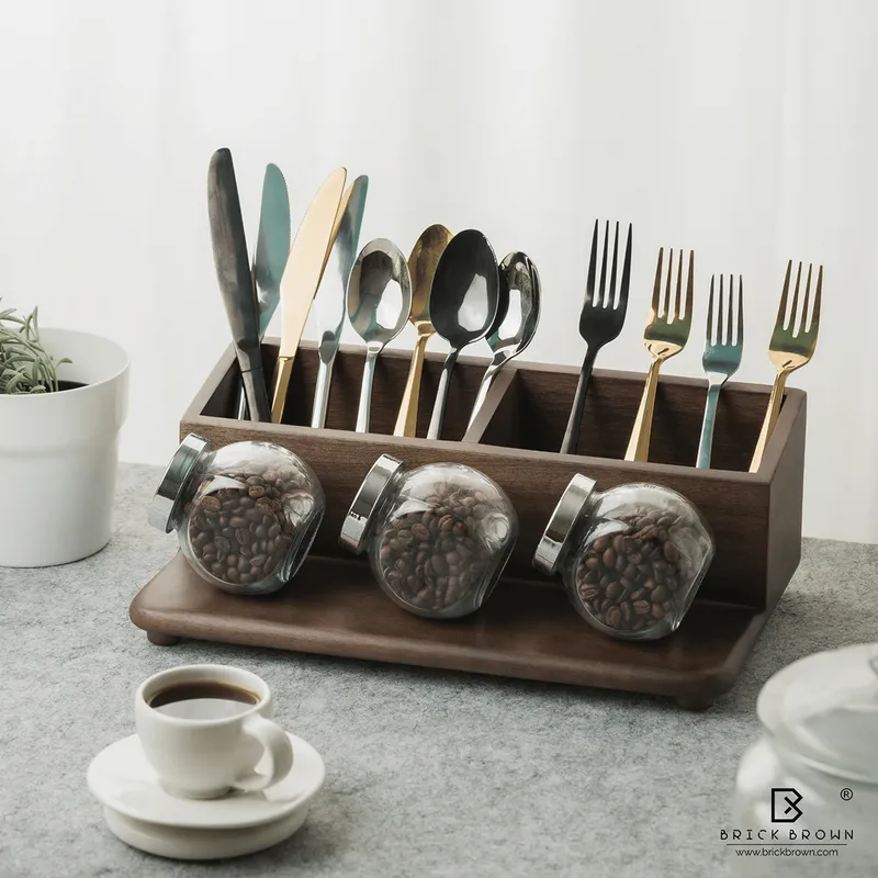 Wooden Kitchen Organizer | Spice Rack | Grey