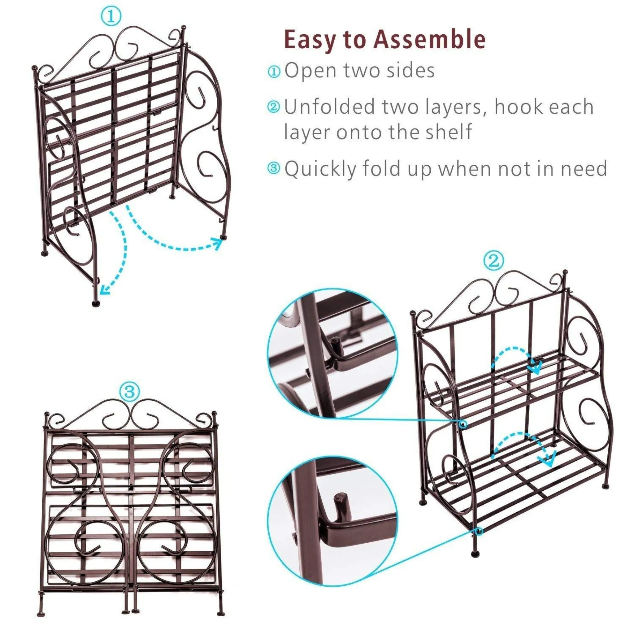 Wooden Twist 2 Tier Kitchen Spice Rack Shelf Organizer Space-Saving Countertop Spice Holder, Rustic Wooden Design for Kitchen Storage and Organization